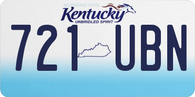 KY license plate 721UBN
