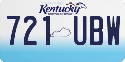 KY license plate 721UBW
