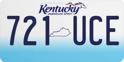 KY license plate 721UCE