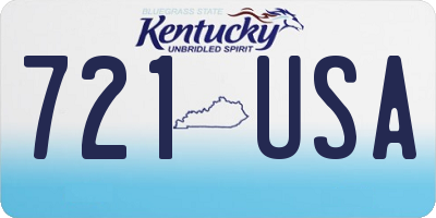 KY license plate 721USA
