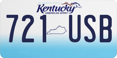 KY license plate 721USB