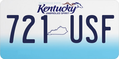 KY license plate 721USF