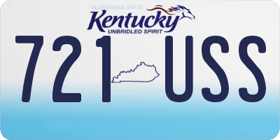 KY license plate 721USS