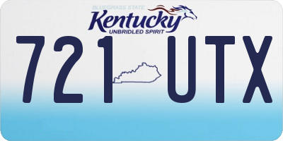 KY license plate 721UTX