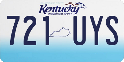 KY license plate 721UYS