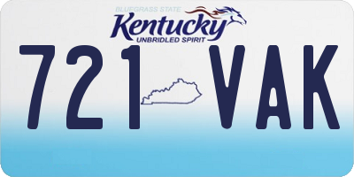 KY license plate 721VAK
