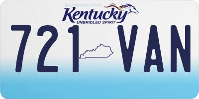 KY license plate 721VAN