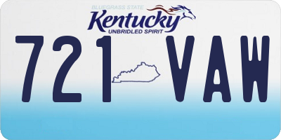 KY license plate 721VAW