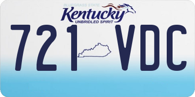 KY license plate 721VDC