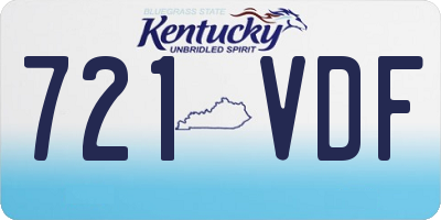 KY license plate 721VDF
