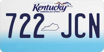 KY license plate 722JCN