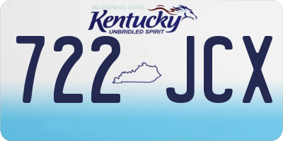 KY license plate 722JCX