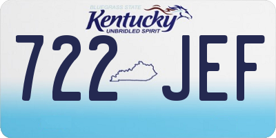 KY license plate 722JEF