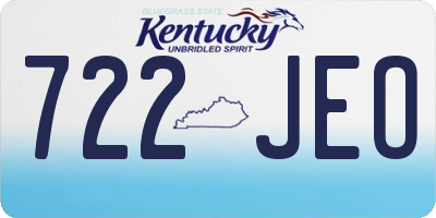 KY license plate 722JEO