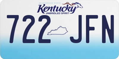 KY license plate 722JFN
