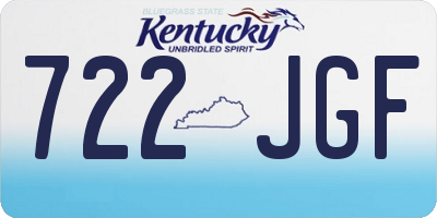 KY license plate 722JGF