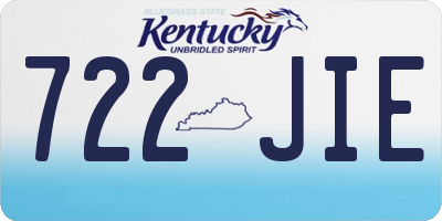 KY license plate 722JIE