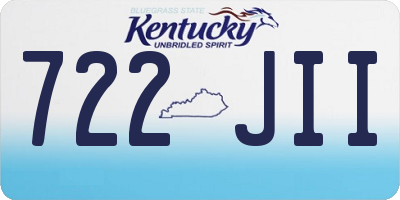 KY license plate 722JII