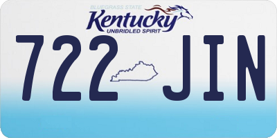 KY license plate 722JIN