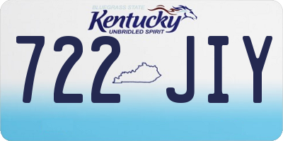 KY license plate 722JIY