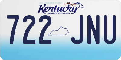 KY license plate 722JNU