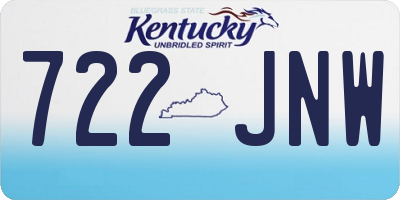 KY license plate 722JNW
