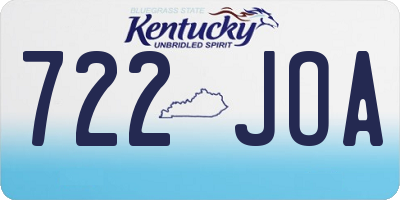 KY license plate 722JOA