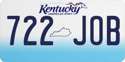 KY license plate 722JOB