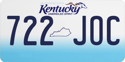 KY license plate 722JOC