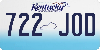 KY license plate 722JOD