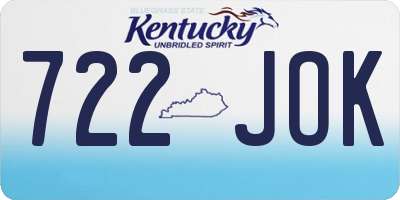 KY license plate 722JOK