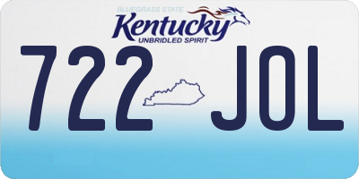 KY license plate 722JOL