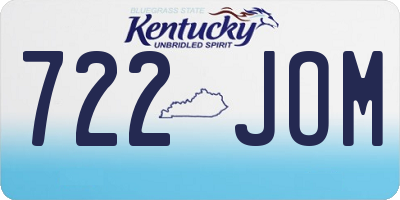 KY license plate 722JOM