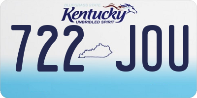KY license plate 722JOU