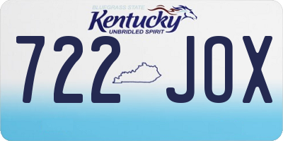 KY license plate 722JOX