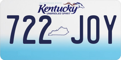 KY license plate 722JOY