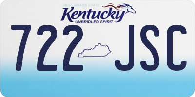 KY license plate 722JSC