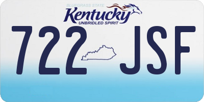 KY license plate 722JSF