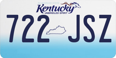 KY license plate 722JSZ