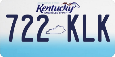 KY license plate 722KLK