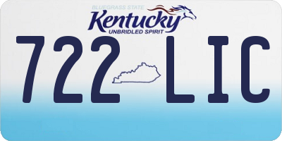 KY license plate 722LIC