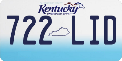 KY license plate 722LID