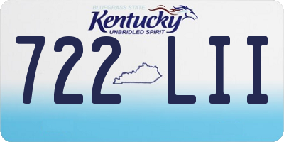 KY license plate 722LII