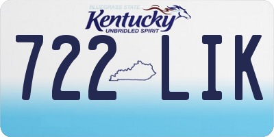 KY license plate 722LIK