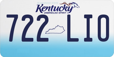 KY license plate 722LIO