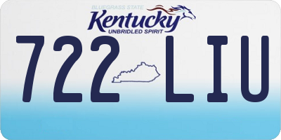 KY license plate 722LIU