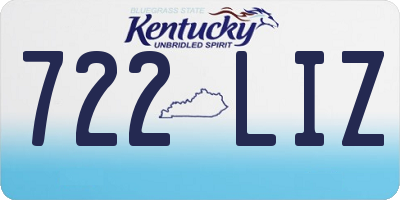 KY license plate 722LIZ