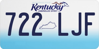 KY license plate 722LJF