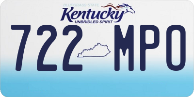 KY license plate 722MPO