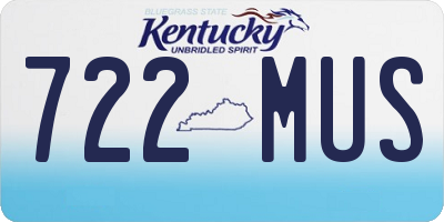KY license plate 722MUS